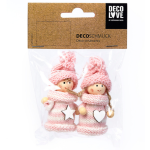 Kersthanger gebreide pop roze/wit-Kerstdecoratie-zerostock-opkoper