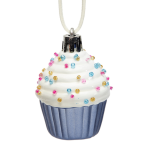 Cupcake hanger lichtblauw met kralen - Kerstdecoratie - zerostock - opkoper