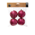 Set van 4 Rode Glitter Kerstballen met Luxe Afwerking - Zerostock - Opkoper