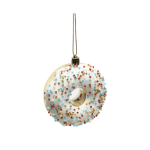 Witte donut kersthanger met kleurrijke sprinkles- Zerostock- Opkoper