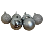 Set van 6 Zilvergrijze Kerstballen - Zerostock- Opkoper